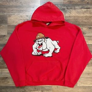 USMC Bulldog Screen Print Hooded Sweatshirt